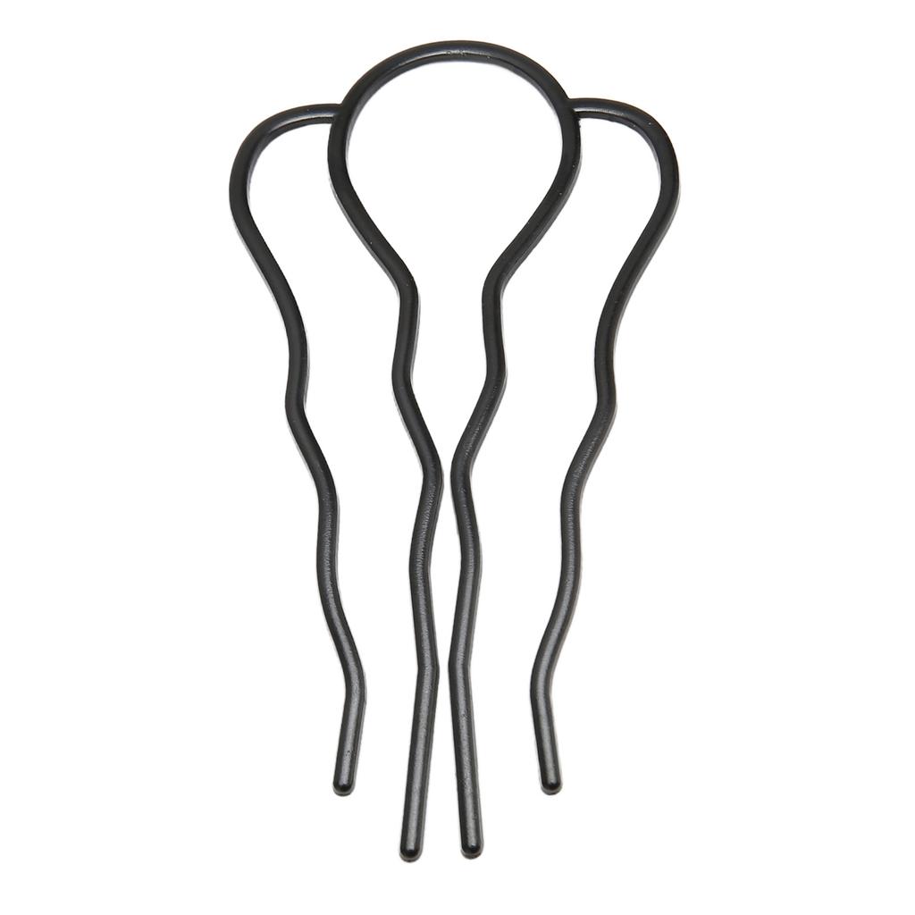 8Pcs Hair Fork Clip Metal Black Coating Vintage Elegant U Shaped Hair Side Combs for Styling DIY