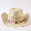 Popular European and American Classic Straw Woven Western Cowboy Hat Men's and Women's Outdoor Fashion OL Wind Woven Top Hat