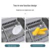 Telescopic Stainless Steel Sink Drain Rack - Multipurpose Basket for Dishwashing, Vegetable & Fruit Storage