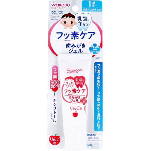 Asahi Wakodo Nikopika Fluoride Care Toothpaste Gel, Apple Flavor, 50g