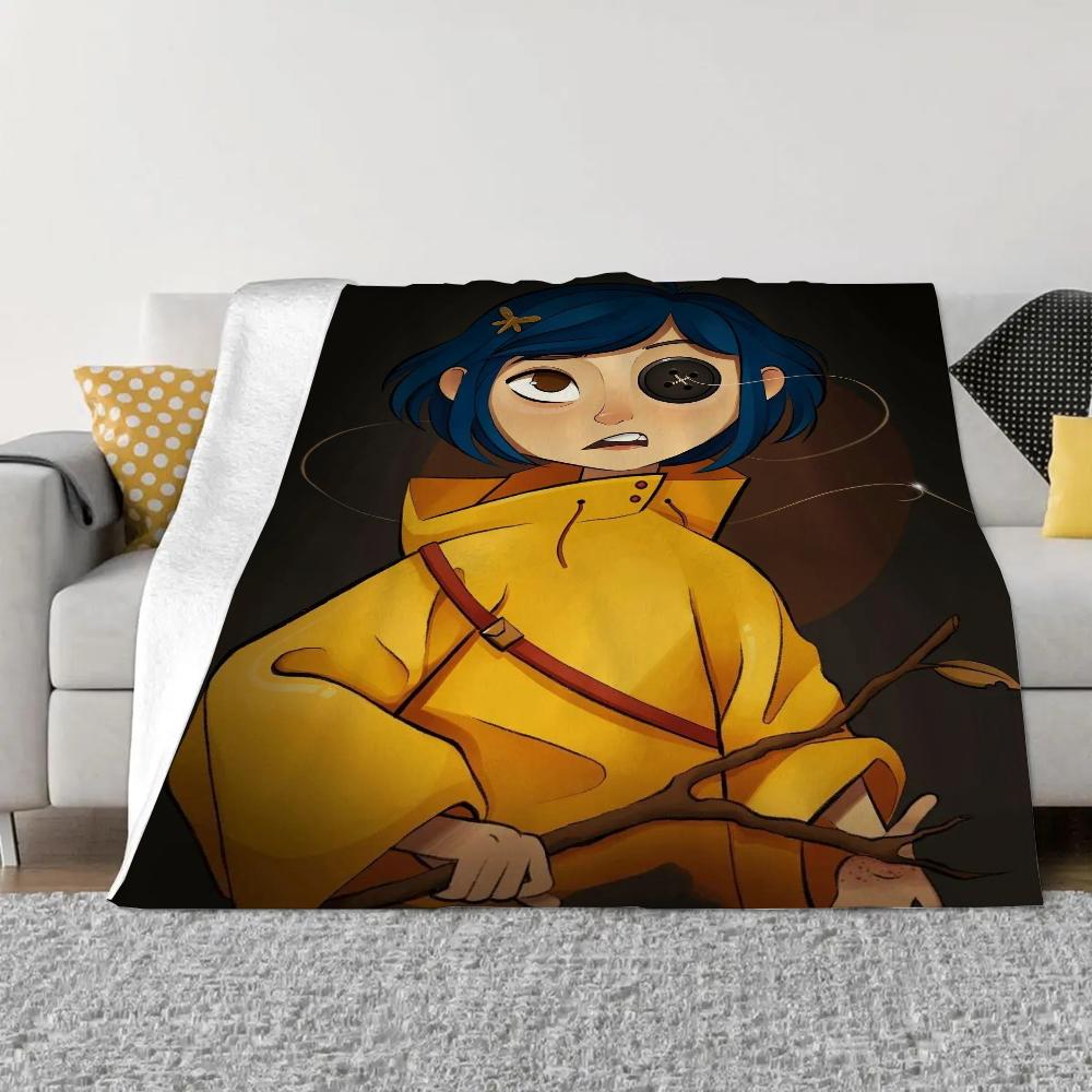 Coraline Fleece Blanket King Size Fluffy Soft Blankets & Throws Bed Throw Home Interior Microfiber Bedding Knitted Plaid Knee &
