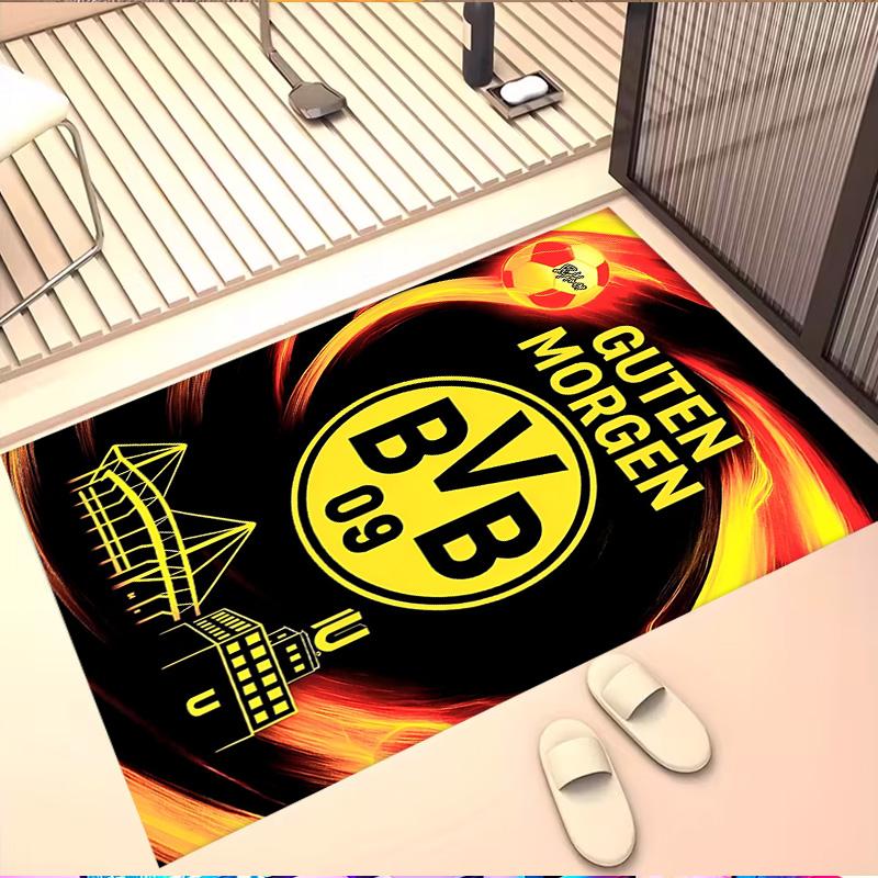 Borussia Dortmund Print Rug, Washable Floor Carpet, For Entryway Dorm Laundry Room Office Study, Home Decor Birthday Christmas Gift