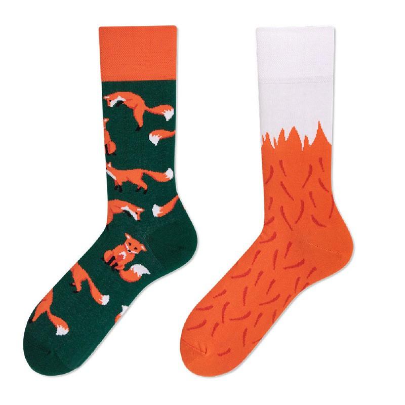 Asymmetric Crew Socks Men Women Cartoon Sports Casual Fashionable Pair