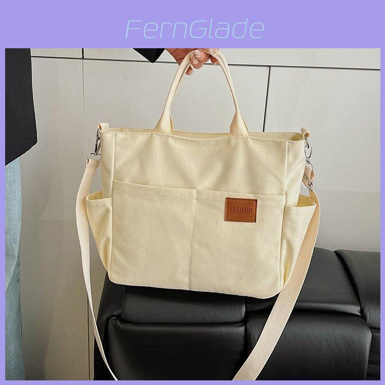 Canvas Tote Bag With Zipper Closure For Daily Commute And Casual Use