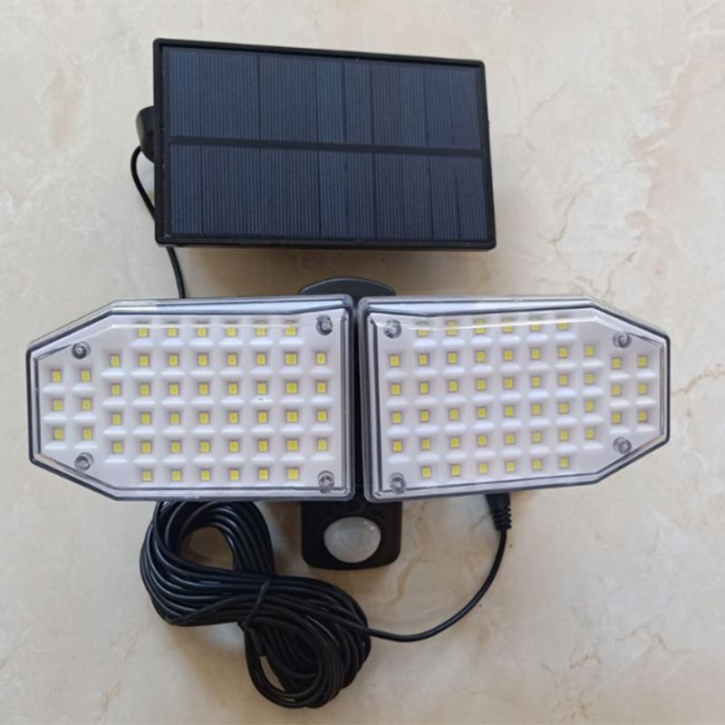 78 LED Dual Head Solar Street Light Waterproof Wall Sensor Outdoor Floodlight