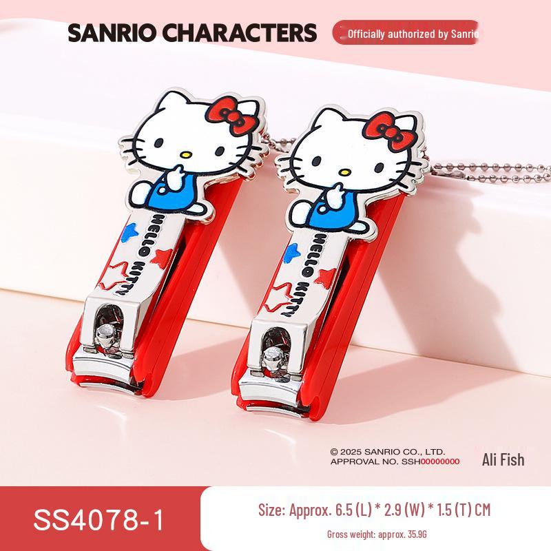 Sanrio Süße Spritzschutz-Flachkant-Nagelknipser für Mädchen - Maniküre-Werkzeug