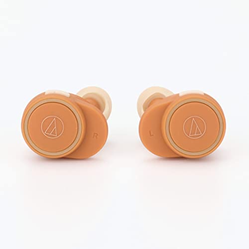 Audio-Technica ATH-CK1TW OR True Wireless Earbuds Bluetooth Up to 21 Hours Playback IPX5/7 Low Latency Mode Single Ear Use Orange