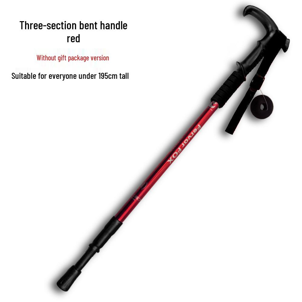 Telescopic Aluminum Alloy Shock-Absorbing Ultra-Light Adjustable Elderly Walking Cane with Straight and Curved Handle Options