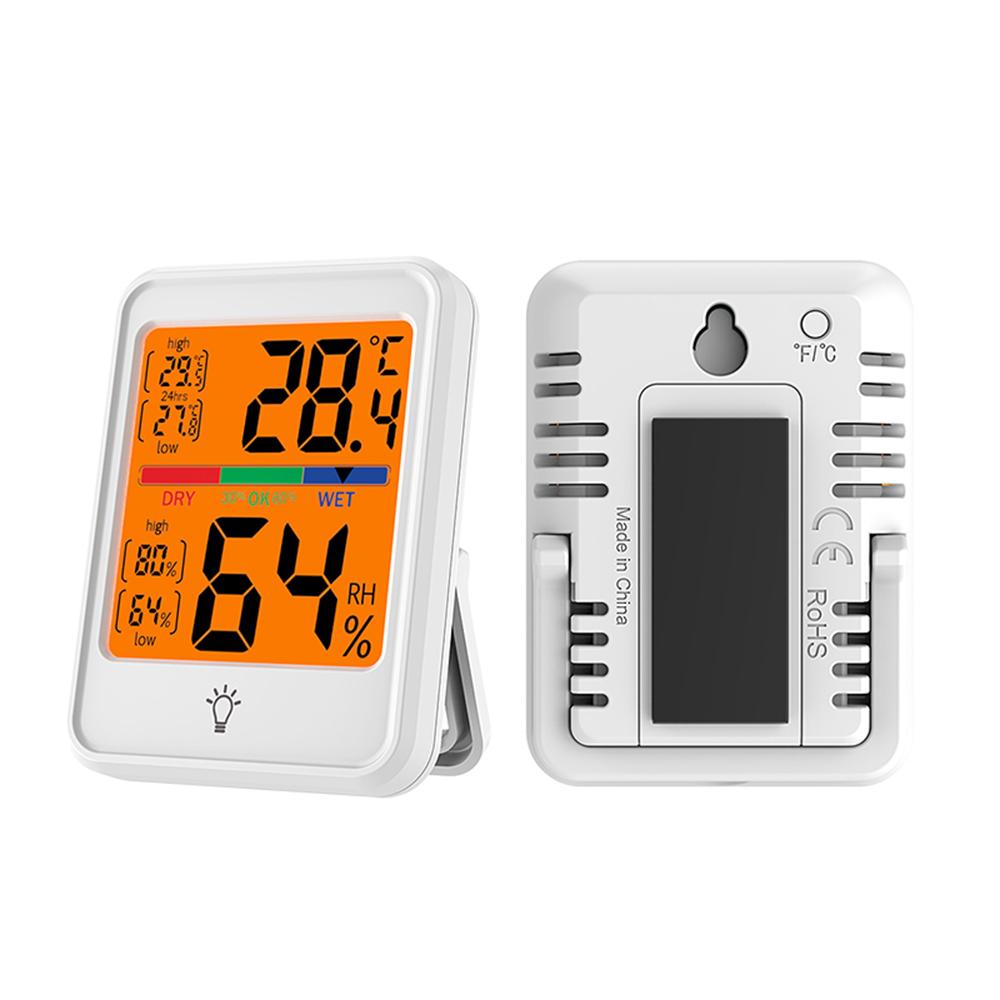 

Portable Indoor Electronic Digital Temperature and Humidity Meter Magnetic Thermometer Hygrometer Precise for Home Office белый