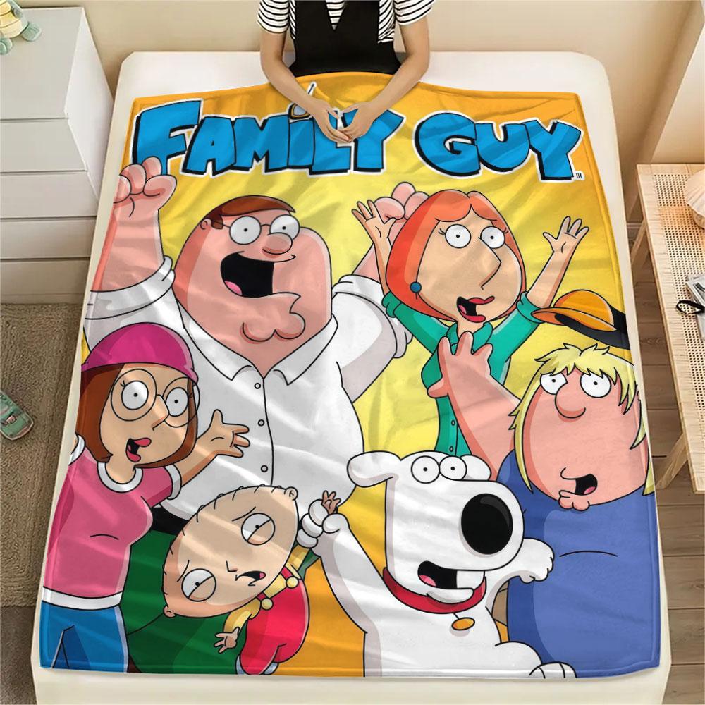 Family Guy Poster Printed Flannel Blanket, soft throw for bedroom sofa, washable, fan merchandise, great gift.