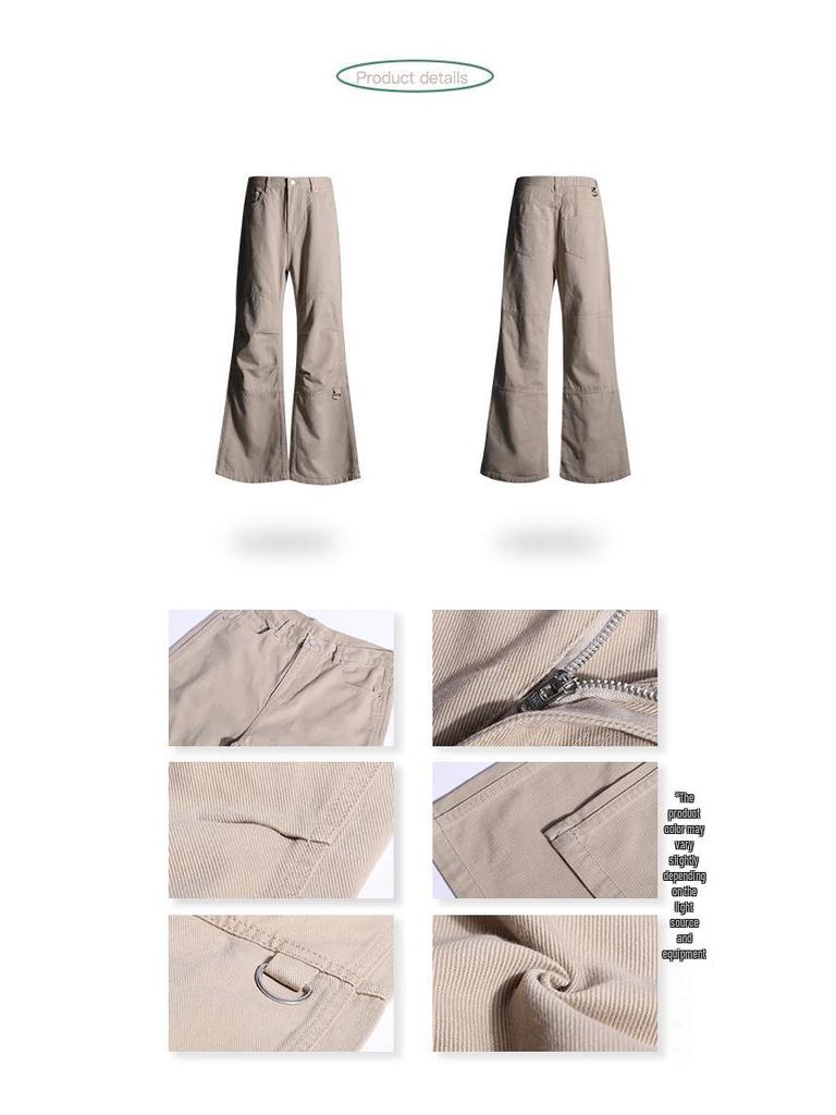 Damen-Jeans mit hohem Bund, Retro-Khaki und weitem Bein