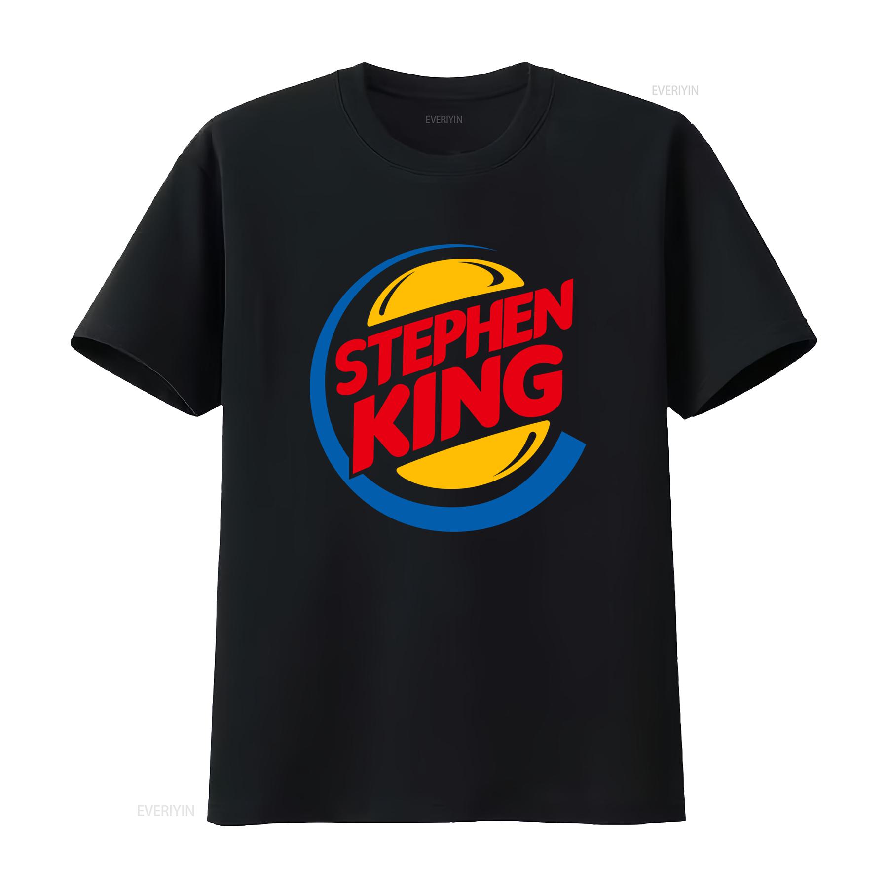 

Stephen King Burger T shirt Trendy Design for Horror Fans vintage Washed fashion Soft Versatile homme Top For Everyday Wear 4XL