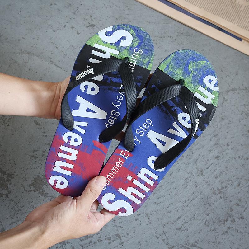 Trendy Black Korean Style Anti-Slip Flip-Flops for Men - Soft Sole Summer Outdoor Slippers