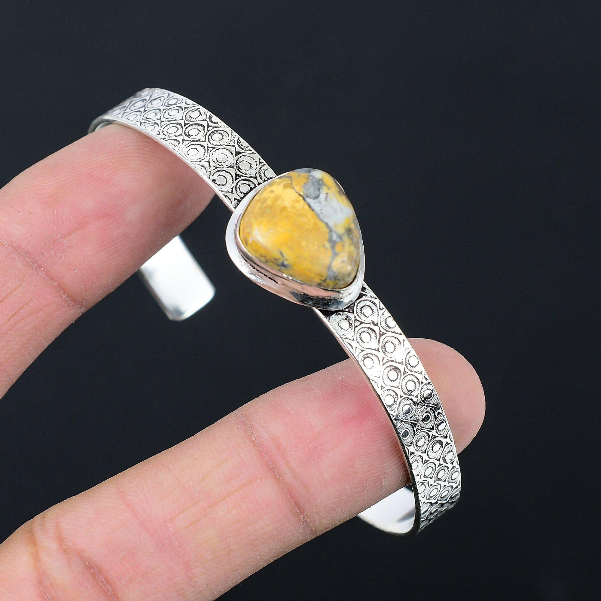 

Natural Cobra Jasper Wedding Sister Engagement Birthday Unique Bangle 925 Silver Adjustable