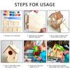 4pcs DIY Wooden Birdhouse Kits Creative Arts and Crafts Set for Kids Christmas Gift Unfinished Wood Birdhouses Painting Kit
