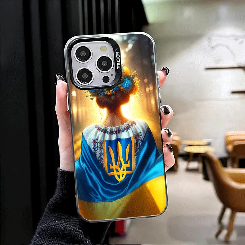 Blue Yellow Ukrainian Girl Soft Phone Case for iPhone 15 16 17 Pro Max 17Air 16E 14 Plus 13 12 Mini Shockproof Cover Back Shell