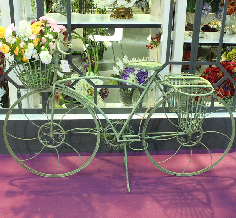 Elegant European Wrought Iron Multi-Layer Balcony & Garden Bicycle Plant Stand
