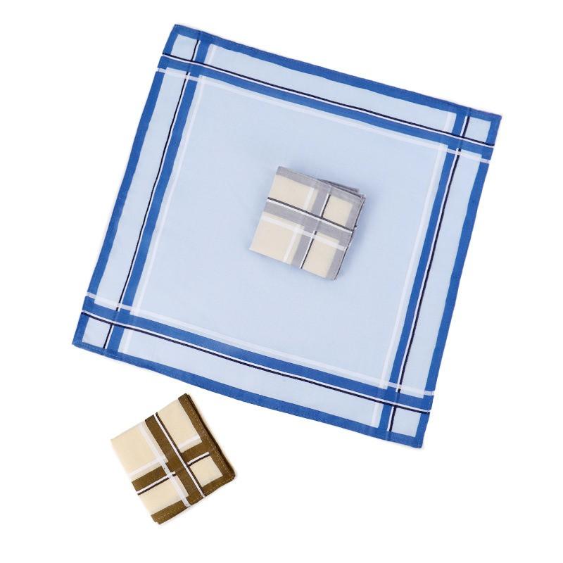 

3Pcs 38x38cm Men Cotton Handkerchiefs Business Suit Pocket Towel Classic Plaid Striped Sweat Wipe Wedding Party Gift
