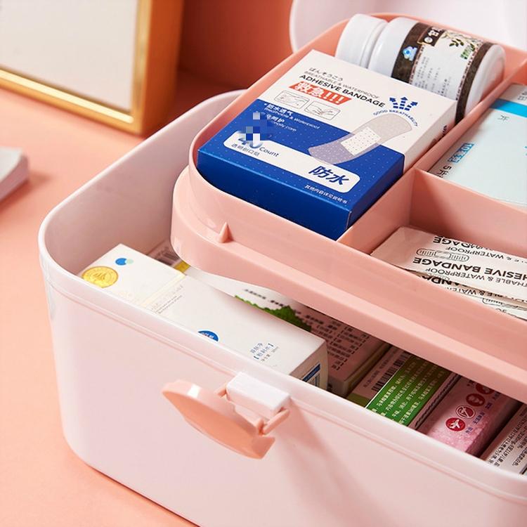 Multifunctional Dustproof Jewelry Cosmetic Plastic Box Household Portable Medicine Box Case