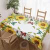 Sunflower Butterfly Rectangle Tablecloth for Table Decor Kitchen Dining Waterproof Reusable Tablecloths for Table Wedding Party