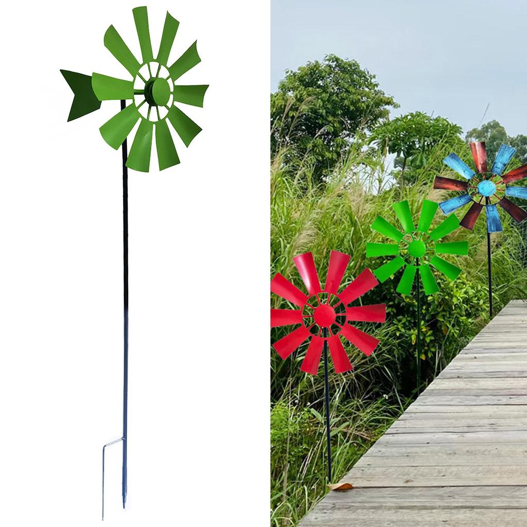 28in Wind Spinner with Metal Garden Stake Pinwheel for Outdoor Garden Decor