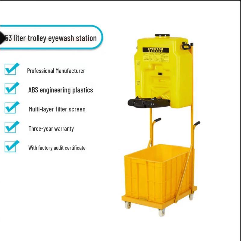 Yunpo Portable Cart-Type 53L Double-Nozzle Eyewash Station