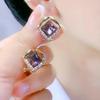 Feminine Rhinestone Geometric Square Earrings: Elegant & Fashionable Ear Studs for Women