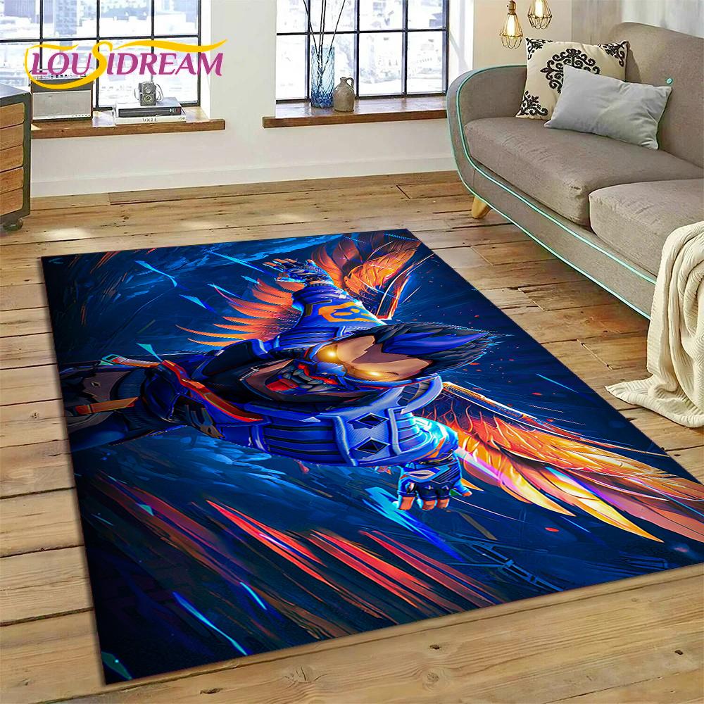 3D Nejnovější Kreslený Herní Koberec VALORANT pro Dekoraci Obývacího Pokoje Ložnice, Podlahová Rohožka Protiskluzová Dekorace pro Pohovku Rohožka Dárek Dítě