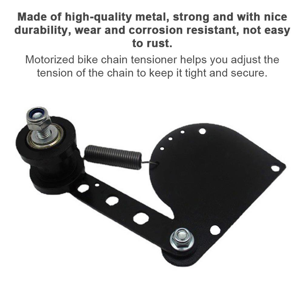 Spring Loaded Chain Tensioner Kit Metal Pulley Chain Adjuster Compatible with 49CC 66CC 80CC Engine Motorized Bike