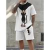 Set Estivo Casual da Uomo con T-shirt e Pantaloncini Abbigliamento Sportivo Due Pezzi Stampa 3D di Ancora Moda Stile Hawaiano Street Single