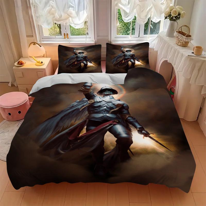 Holy Warrior Bedding 3 Piece Set HD Print Duvet Cover Pillowcases for Teens Adult Bedroom Decoration Christmas Gift