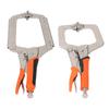 2Pcs Locking C Clamp Pliers Set Heavy Duty Woodworking Face Clamp with Rotating Pads for Welding Poc