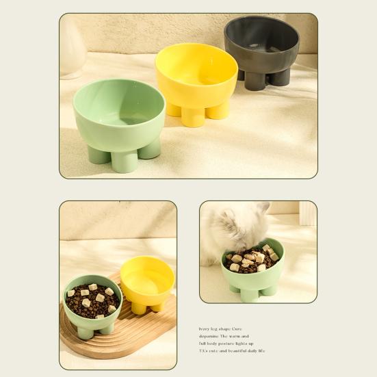 450ml Cat Food Bowl Macaroon Colour Stable Safe Elephant Leg Set Anti-Spill Neck Guard Multi-purpose Stomach Pressure-reducing Pet Bowl