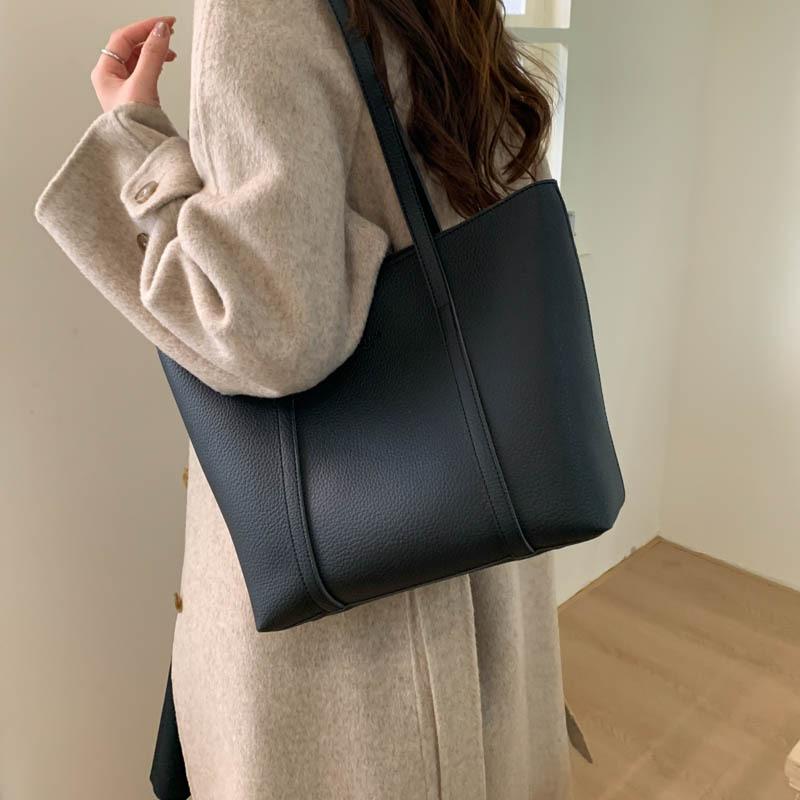 Simple casual work commuter tote bag 2025 new Korean version ins versatile high-end temperament women's shoulder bag