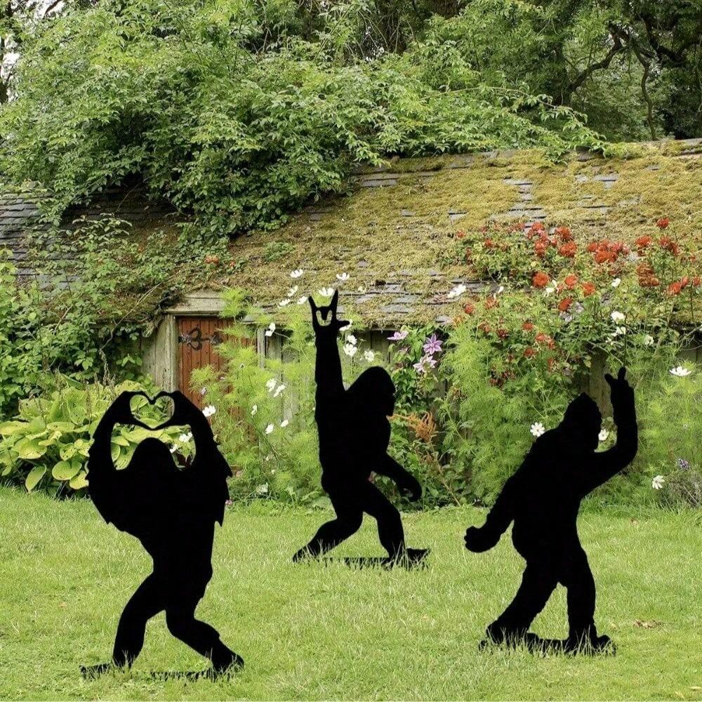 Metal Garden Stake Bigfoot Ornament Outdoor Decor Patriotic Yard Art Modern Home Accent