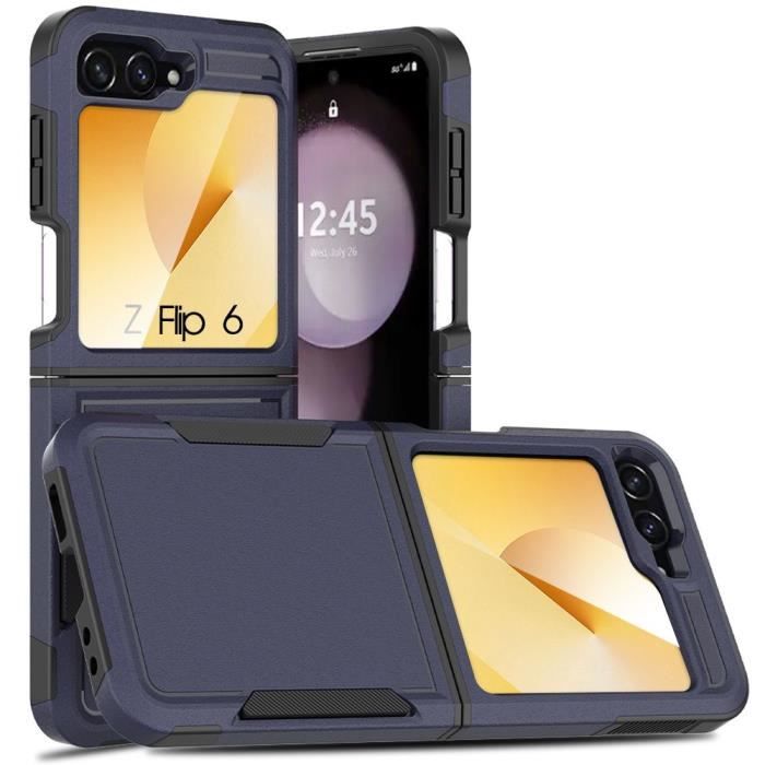 Coque pour Samsung Galaxy Z Flip 6 - Protection Robust Complète 360° Anti-rayures Antichoc - Bleu Marine
