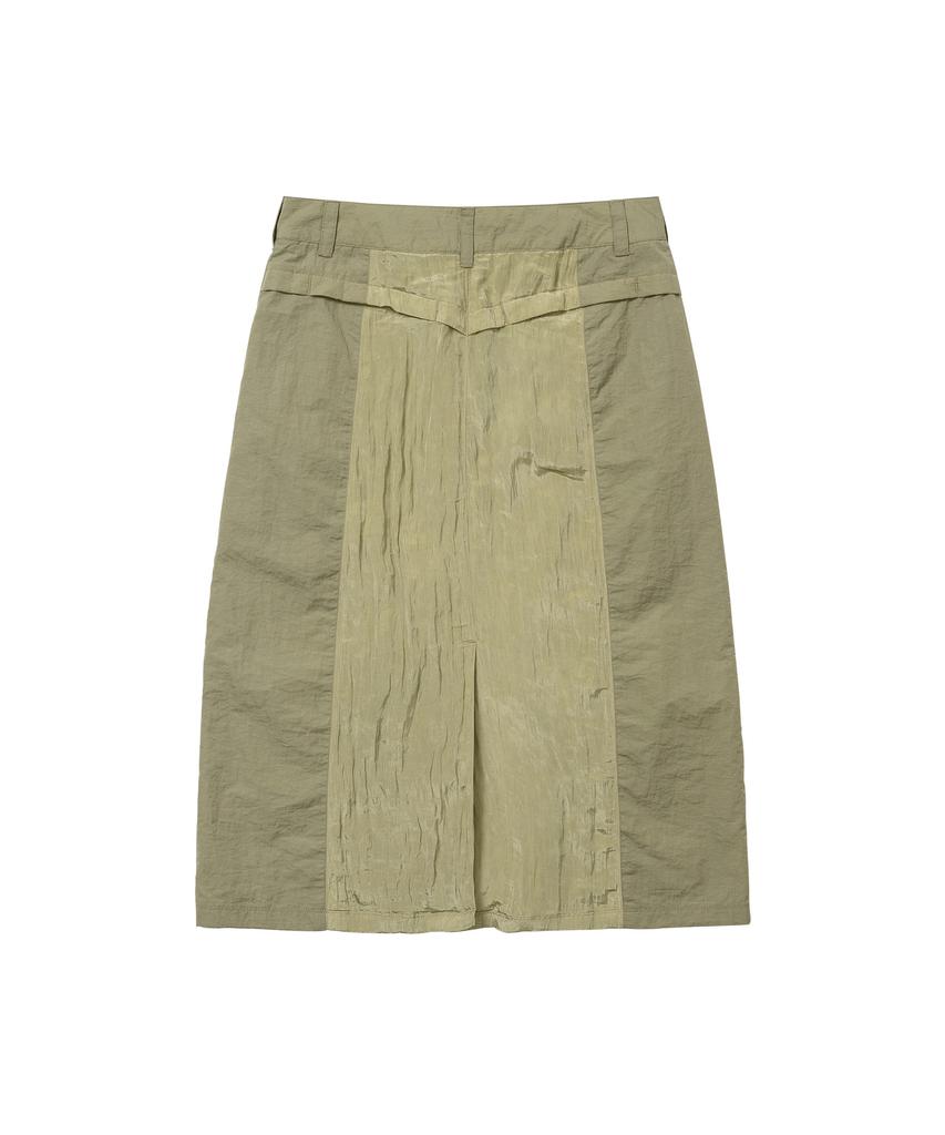 Wellbeing Express Wrinkle Nylon Skirt Khaki