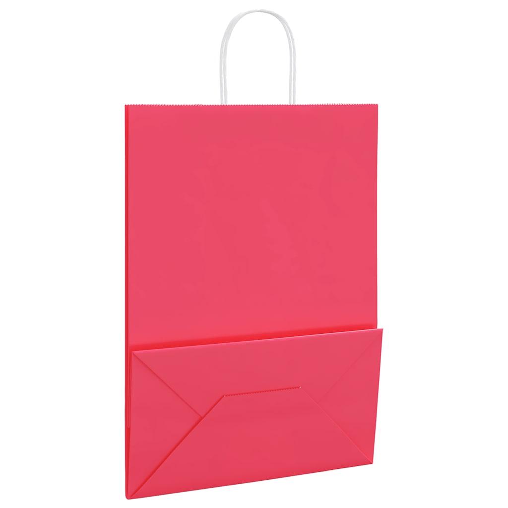 Paper Shopping Bags 250 pcs with Handles Pink 32 x 17 x 44 cm