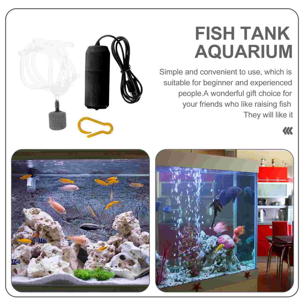 Mini Silent Usb Oxygen Pump Fish Tank Bubbler Aquarium Air Pumps Accessories Portable Small Aerator Premium Material Black Color