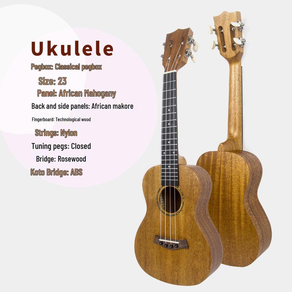 23" Solid Wood Ukulele for Children - Entry-Level Musical Instrument