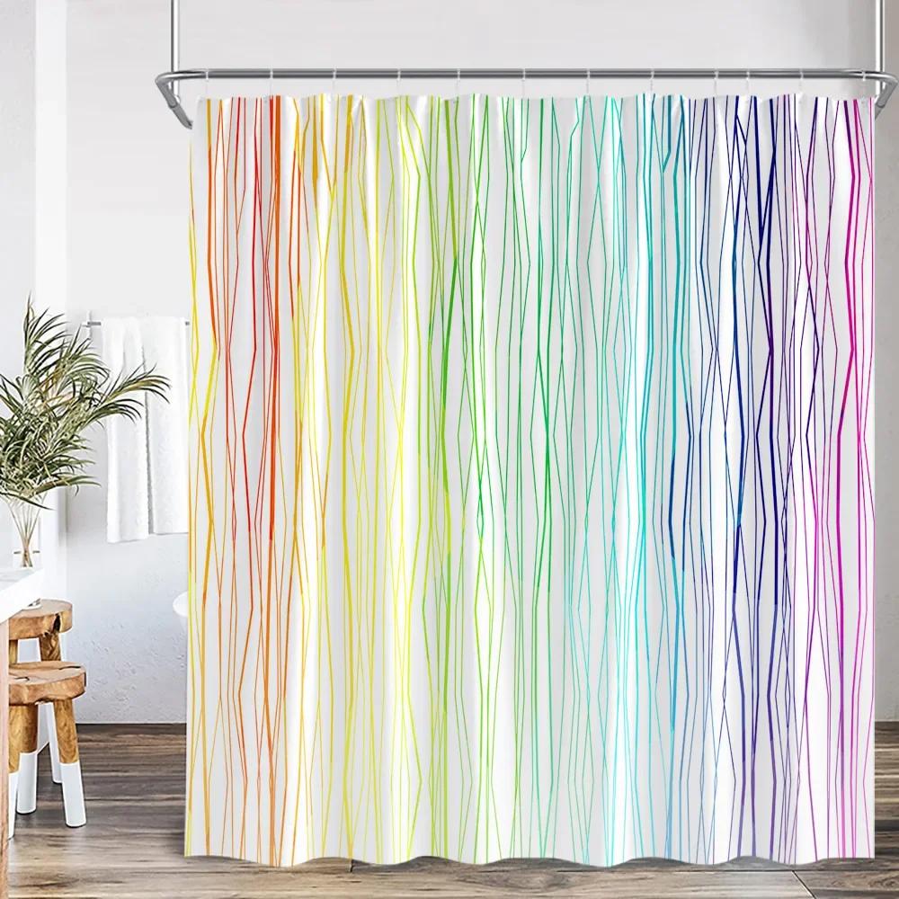 

Абстрактні однотонні шторки для душу Нордичний мінімалізм Різнокольорові прикраси для ванної кімнати Сучасна поліестерова тканина Шторка для ванної W120xH180cm