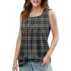 Women's Summer Casual Pleated Square Neck Sleeveless Tank Top Printed T-Shirt