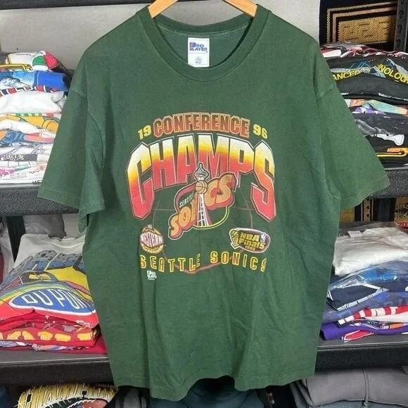 

1996 Seattle Super Sonics NBA Conference Finals green shirt S-5XL Unisex T-Shirt L