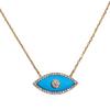 Color Protection Devil's Eye Necklace 18K True Gold Opal Zircon Necklace  Girlfriend