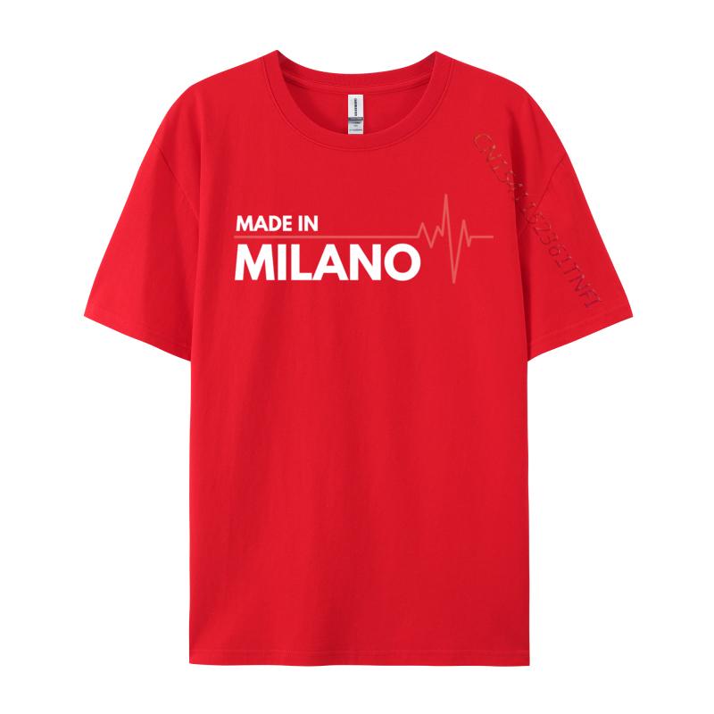 Made In Milano Italy Italia Place Of Birth Heartbeat Tops T Shirt Casual Tops Shirt Funky Printing Unisexs Tshirts Printing S