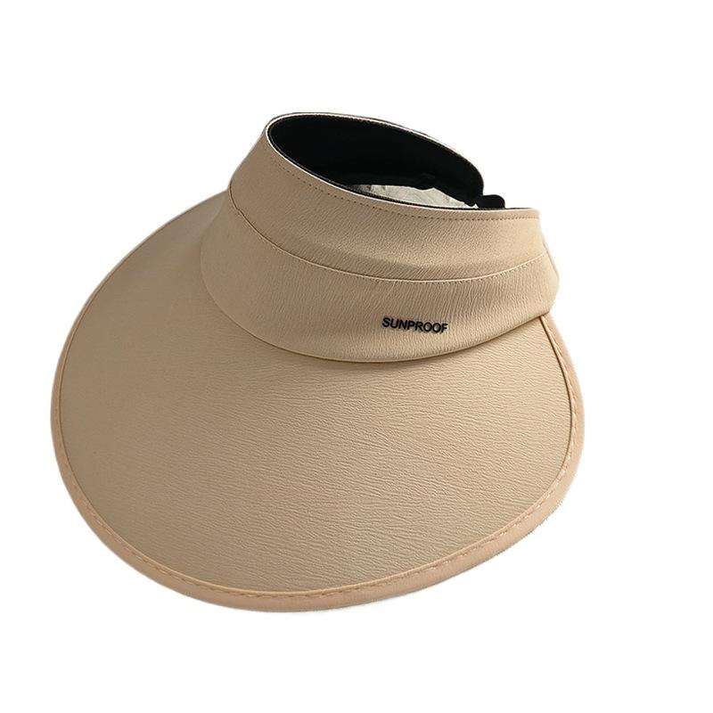 Summer vinyl large brim sunshade sunscreen hat children's outdoor fashion versatile Korean version foldable empty top sun hat