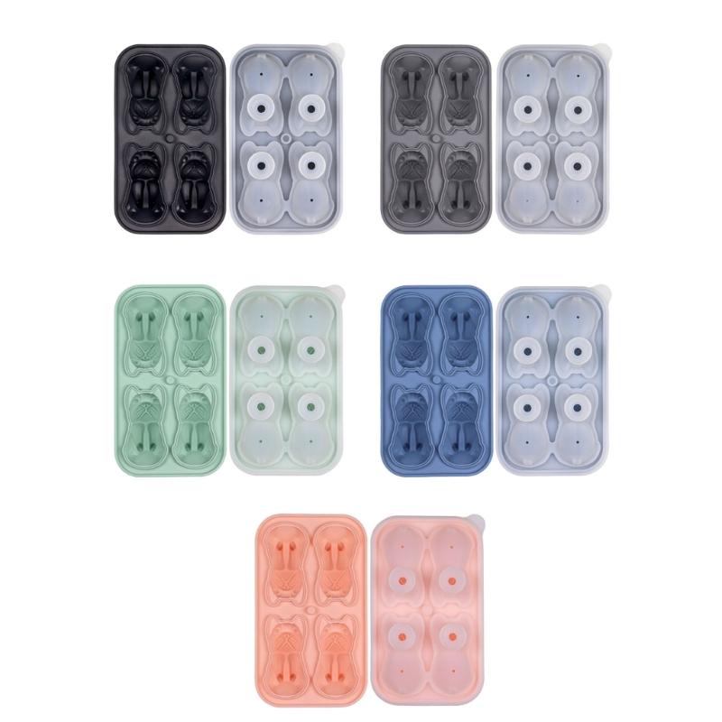 

French Shaped Silicone Tray 4 Cavity Tray For Whiskey Dropshipping зелёный