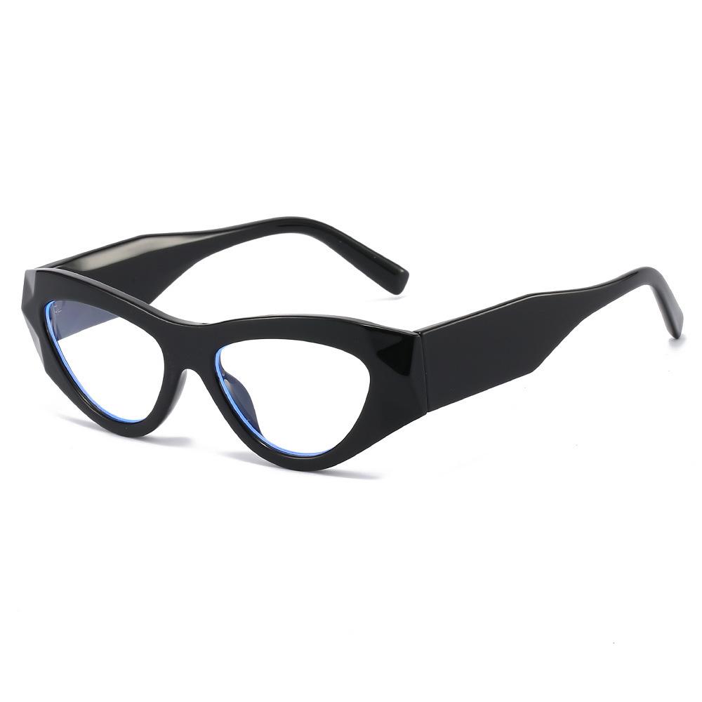

Trendy Cat Eye Flat Glasses Retro European Women S Anti-Blue Glasses Personalized Plain Artifact Fashion Glasses flat light