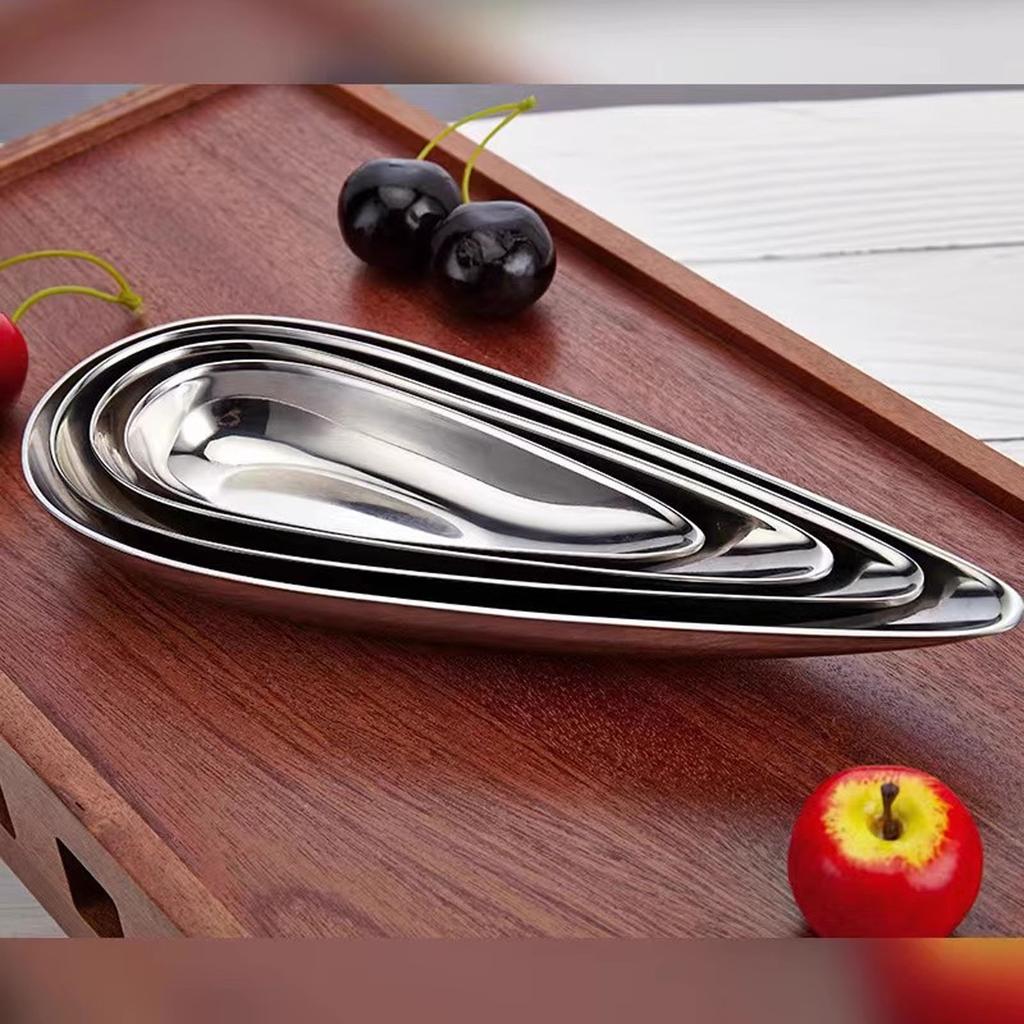 Stainless Steel Fruit Plate Condiment Dish Small Nuts Snack Towel Plate for Home Restaurant