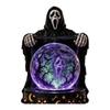 Unique Halloween Gift for Friends LED Lighted Faux Crystal Ball Decoration, Resin Witch/Skeleton/Cat/Ghost Figurine with Led Light